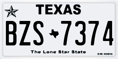 TX license plate BZS7374