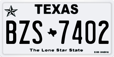 TX license plate BZS7402