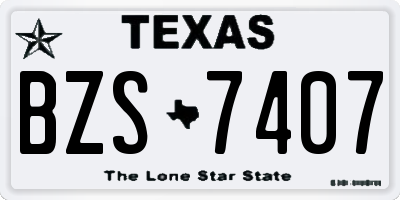 TX license plate BZS7407