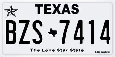 TX license plate BZS7414
