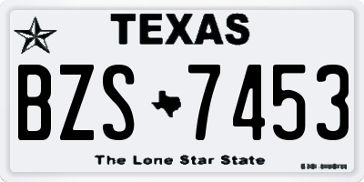 TX license plate BZS7453