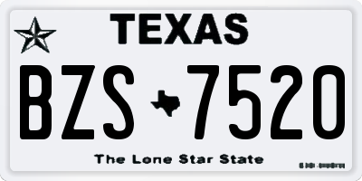 TX license plate BZS7520