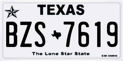 TX license plate BZS7619