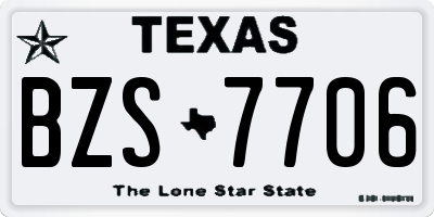 TX license plate BZS7706