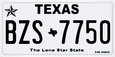 TX license plate BZS7750