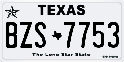 TX license plate BZS7753