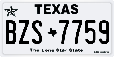 TX license plate BZS7759