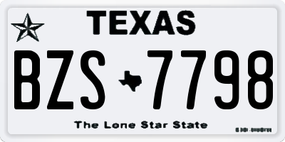 TX license plate BZS7798