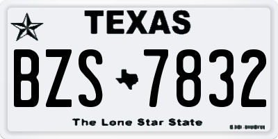 TX license plate BZS7832