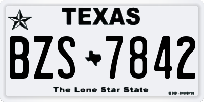 TX license plate BZS7842