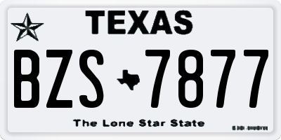 TX license plate BZS7877