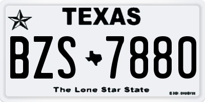TX license plate BZS7880