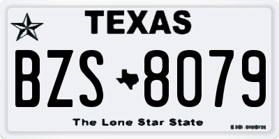 TX license plate BZS8079