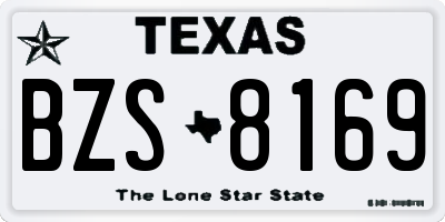 TX license plate BZS8169