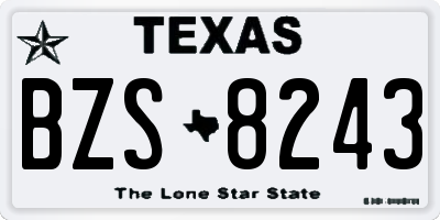 TX license plate BZS8243