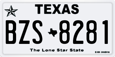 TX license plate BZS8281