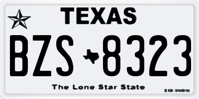 TX license plate BZS8323