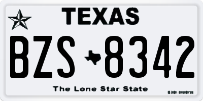 TX license plate BZS8342