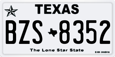 TX license plate BZS8352