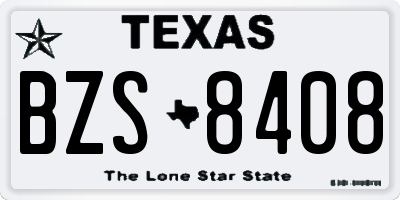 TX license plate BZS8408