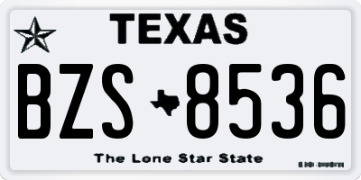 TX license plate BZS8536