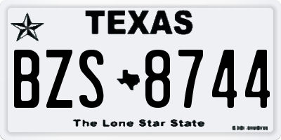 TX license plate BZS8744