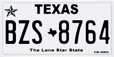 TX license plate BZS8764
