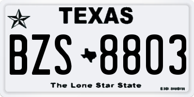 TX license plate BZS8803