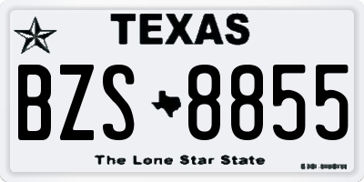 TX license plate BZS8855