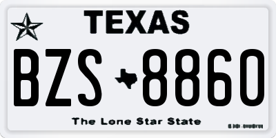 TX license plate BZS8860