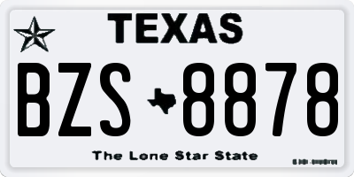 TX license plate BZS8878