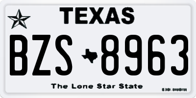 TX license plate BZS8963