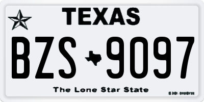 TX license plate BZS9097