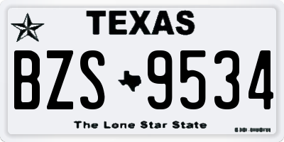 TX license plate BZS9534