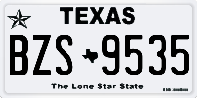 TX license plate BZS9535