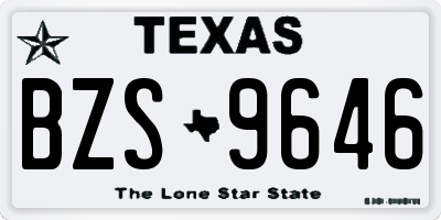 TX license plate BZS9646
