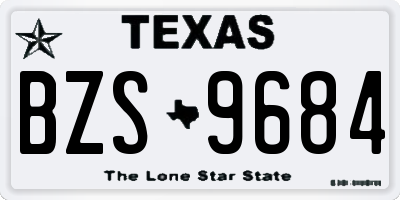 TX license plate BZS9684