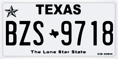 TX license plate BZS9718