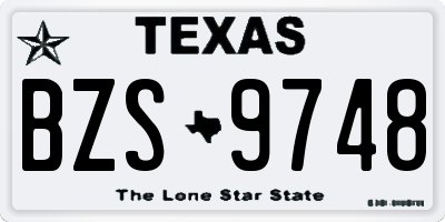 TX license plate BZS9748