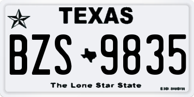 TX license plate BZS9835
