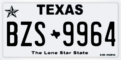 TX license plate BZS9964