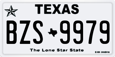 TX license plate BZS9979