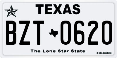 TX license plate BZT0620