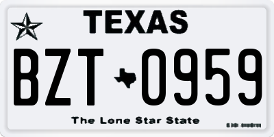 TX license plate BZT0959