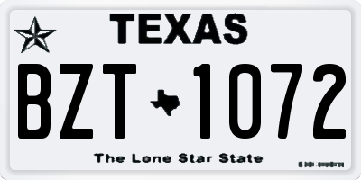 TX license plate BZT1072