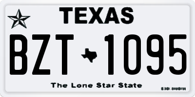 TX license plate BZT1095