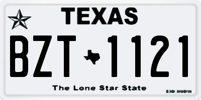 TX license plate BZT1121