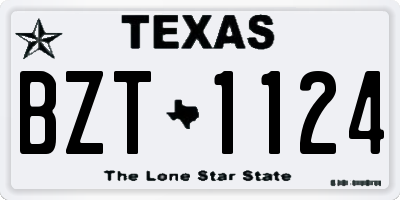 TX license plate BZT1124