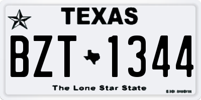 TX license plate BZT1344