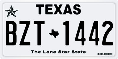 TX license plate BZT1442